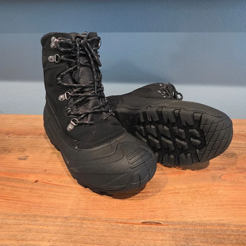 London Fog Mens Breckenridge Winter Boots Black Insulated Waterproof 8M CL30322M